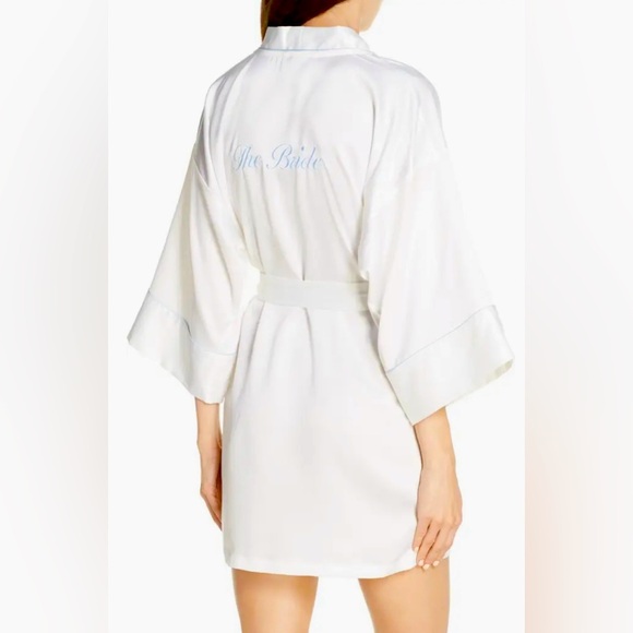 Worn Once Bridal Robe Nordstrom In Bloom By Jonquil Medium White Blue - Picture 1 of 5